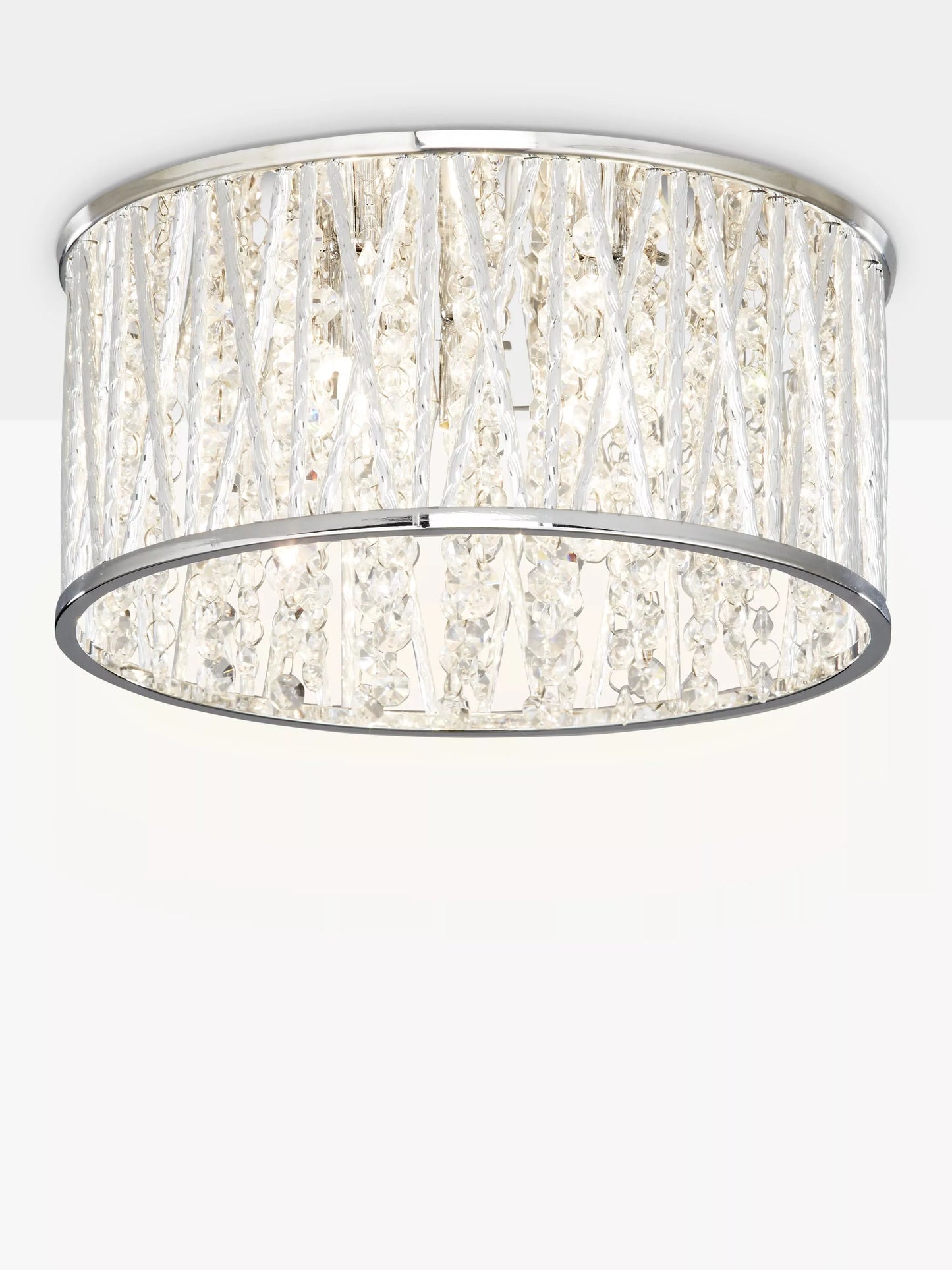 Luxury Design Crystal Drum Flush Ceiling Light Chrome brand new RRP £195