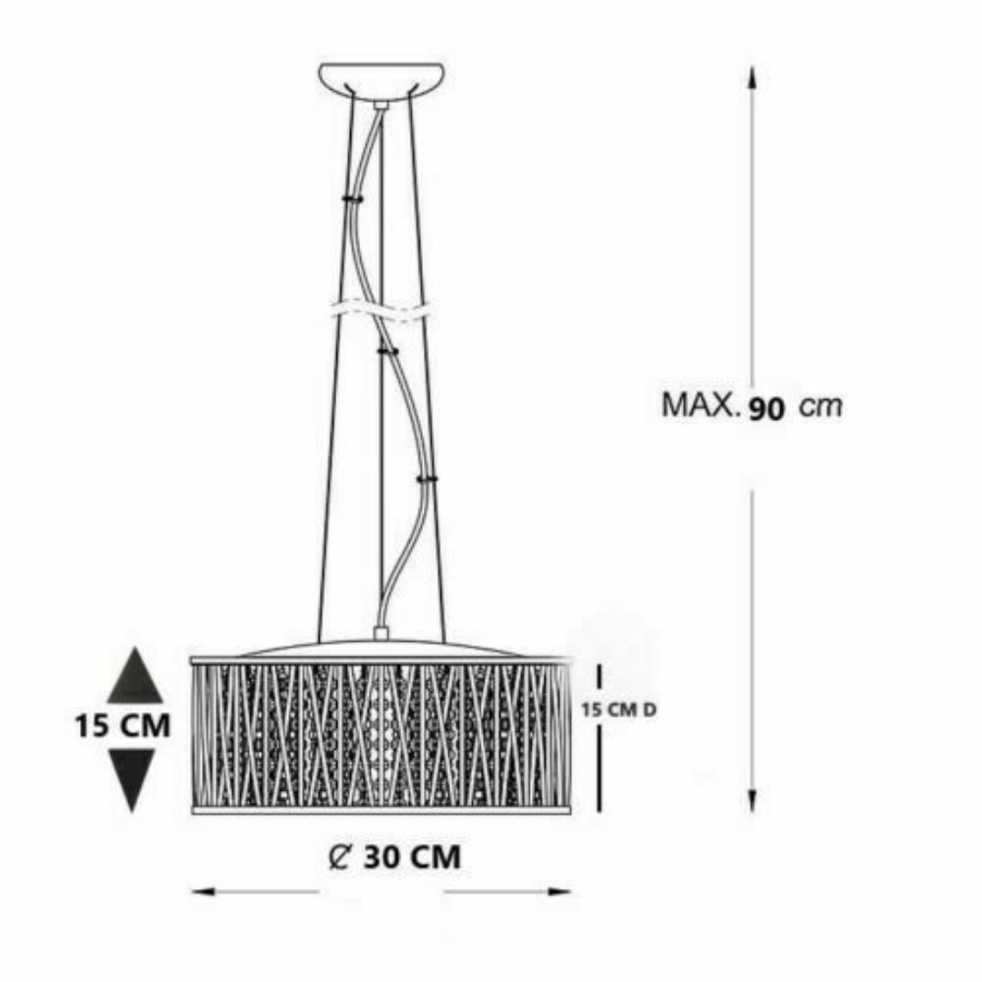 Luxury Crystal Drum pendant Light Design Chrome 300 mm RRP £195