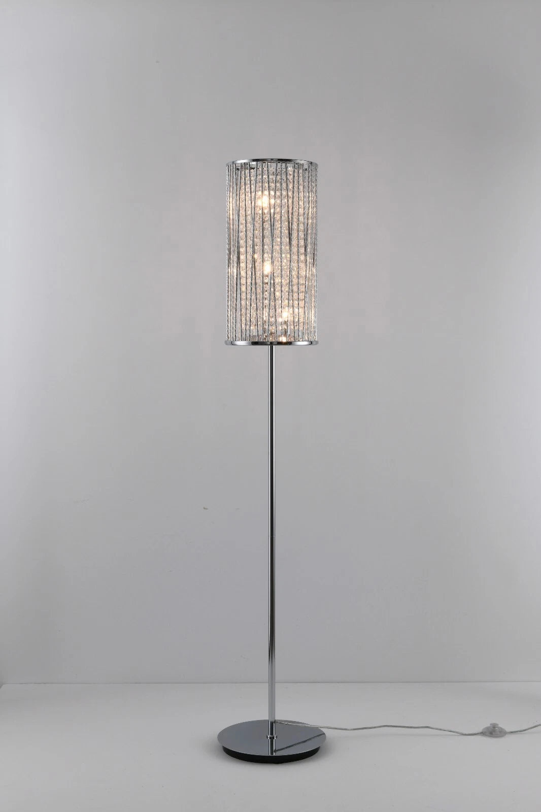 Luxury Crystal Drum Floor Lamp Design Chrome RRP £295.00