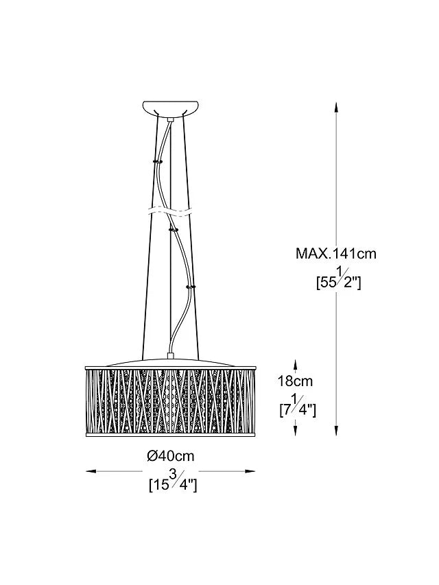 Luxury Design Large Crystal Drum pendant Light Gold RRP £295