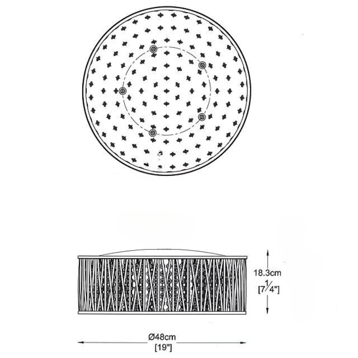 Luxury Large Crystal Drum Flush Ceiling Light 48 cm, Gold RRP £295