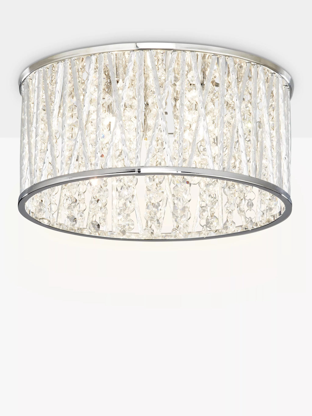 Luxury Design Crystal Drum Flush Ceiling Light Chrome brand new RRP £195