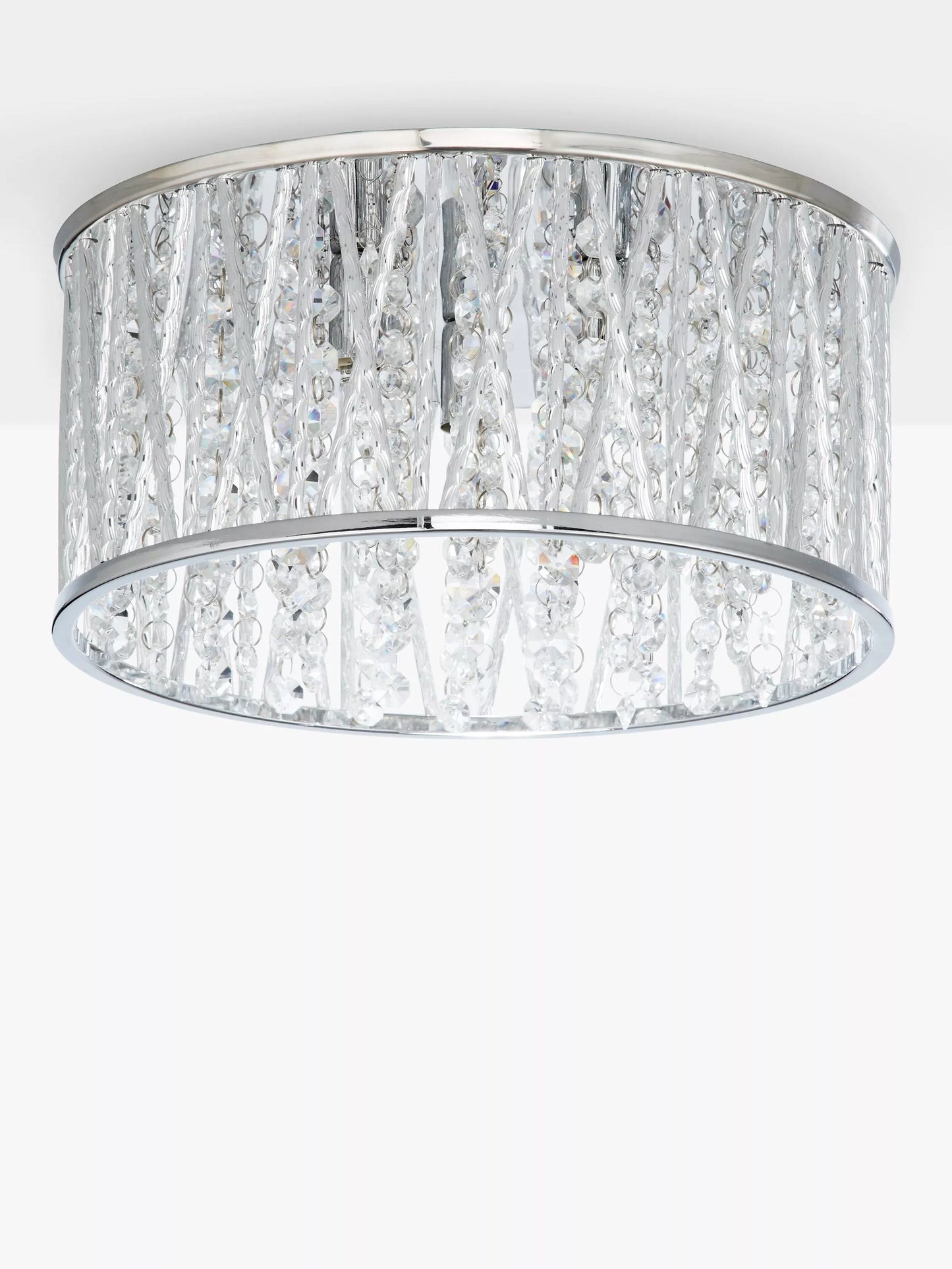 Luxury Design Crystal Drum Flush Ceiling Light Chrome brand new RRP £195
