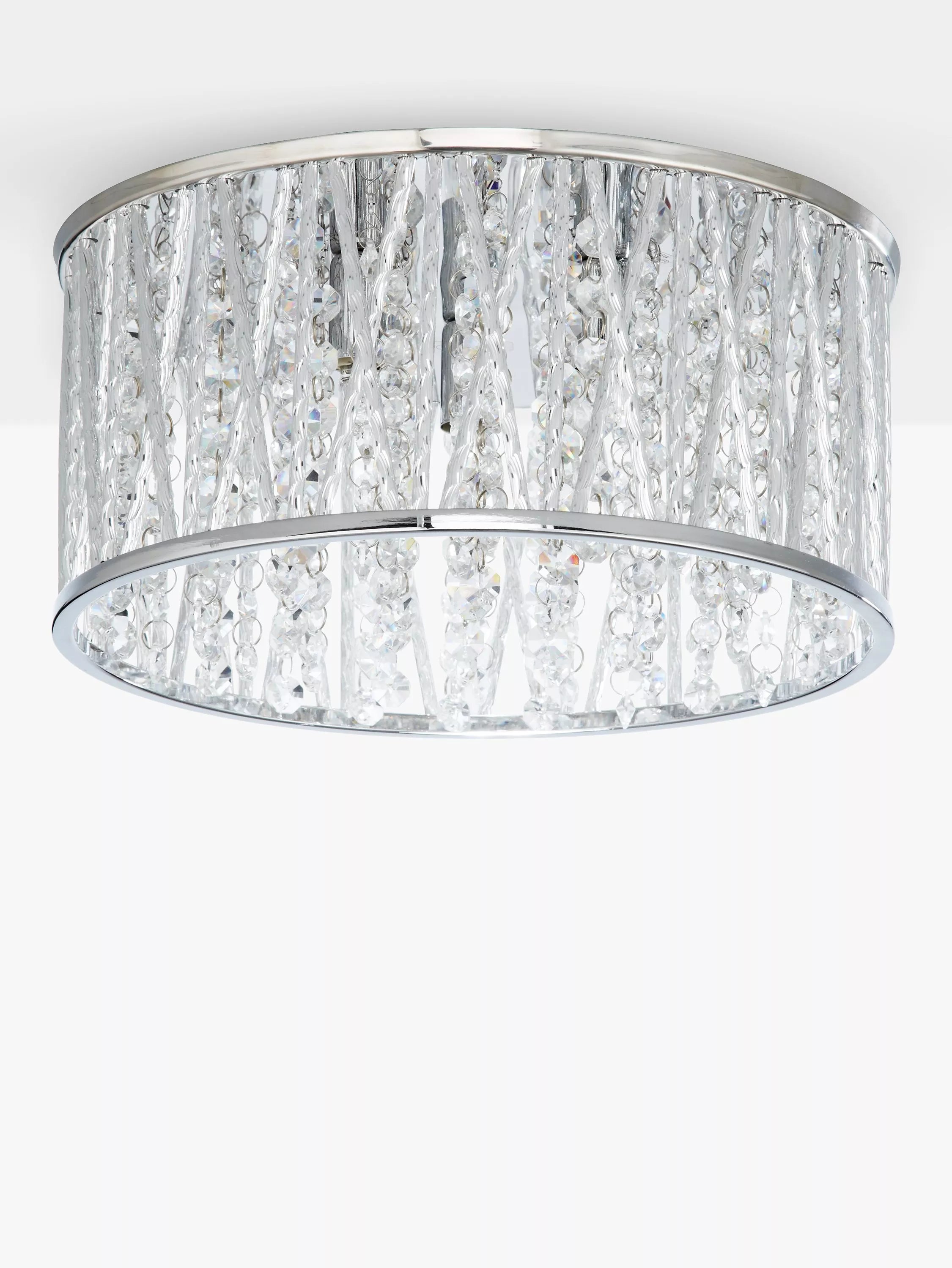 Luxury Design Crystal Drum Flush Ceiling Light Chrome brand new RRP £195