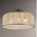Luxury Design Large Crystal Drum Semi flush ceiling Light Chrome RRP £295