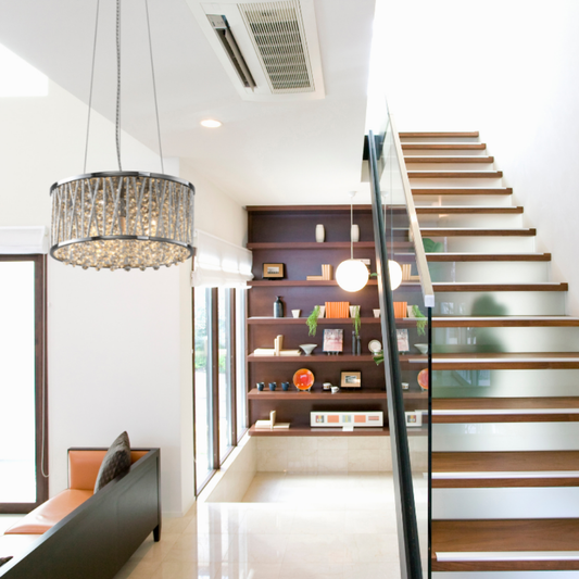 Luxury Crystal Drum pendant Light Design Chrome 300 mm RRP £195