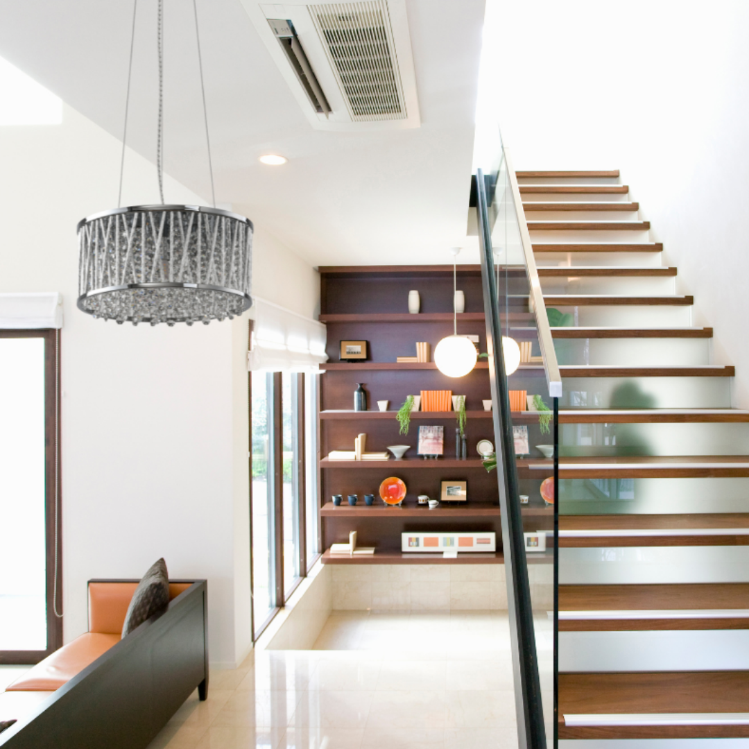 Luxury Crystal Drum pendant Light Design Chrome 300 mm RRP £195
