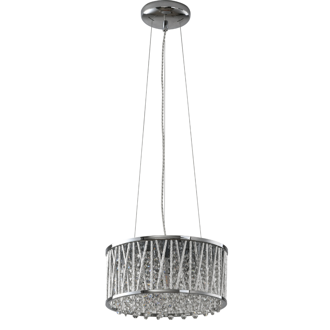 Luxury Crystal Drum pendant Light Design Chrome 300 mm RRP £195