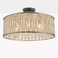 Luxury Design Large Crystal Drum Semi flush ceiling Light Chrome RRP £295