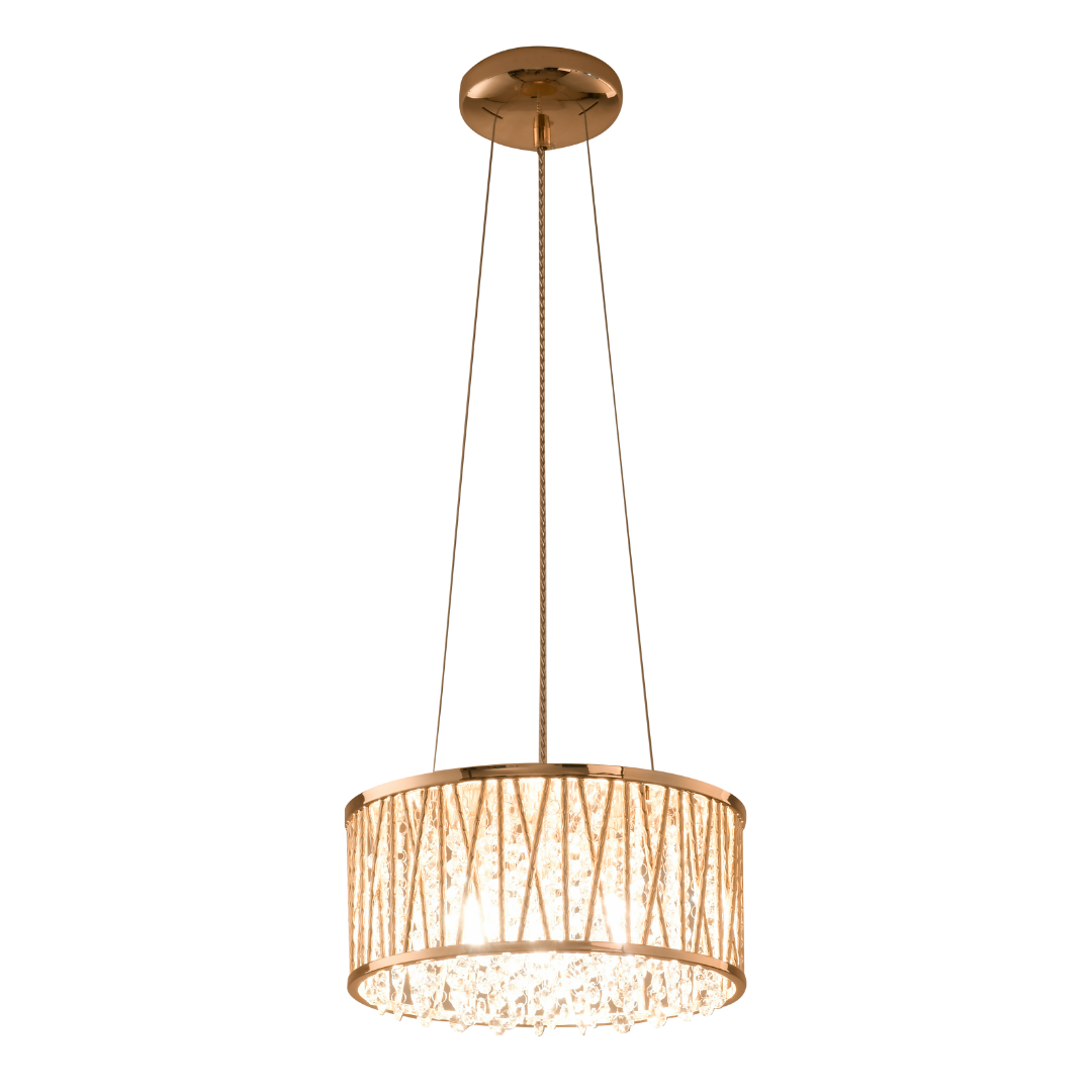 Emilia Design Crystal Drum pendant Light Gold RRP £195