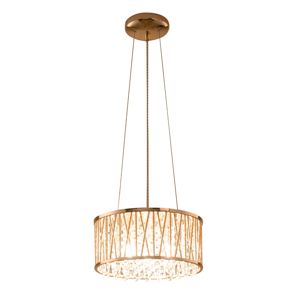Emilia Design Crystal Drum pendant Light Gold RRP £195