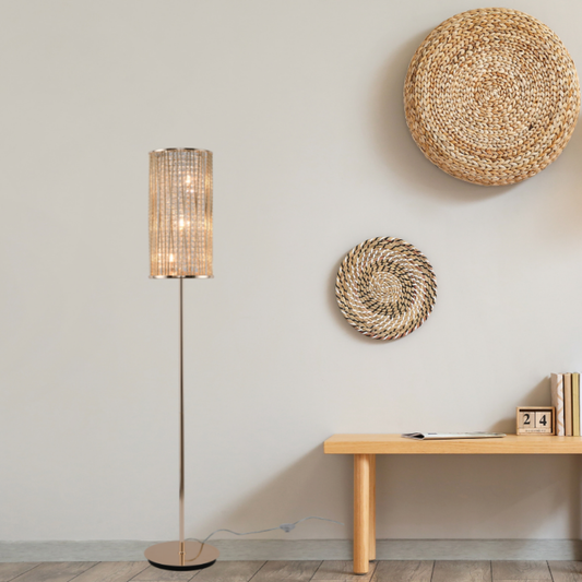 Luxury Crystal Drum Floor Lamp Design Gold RRP £295.00