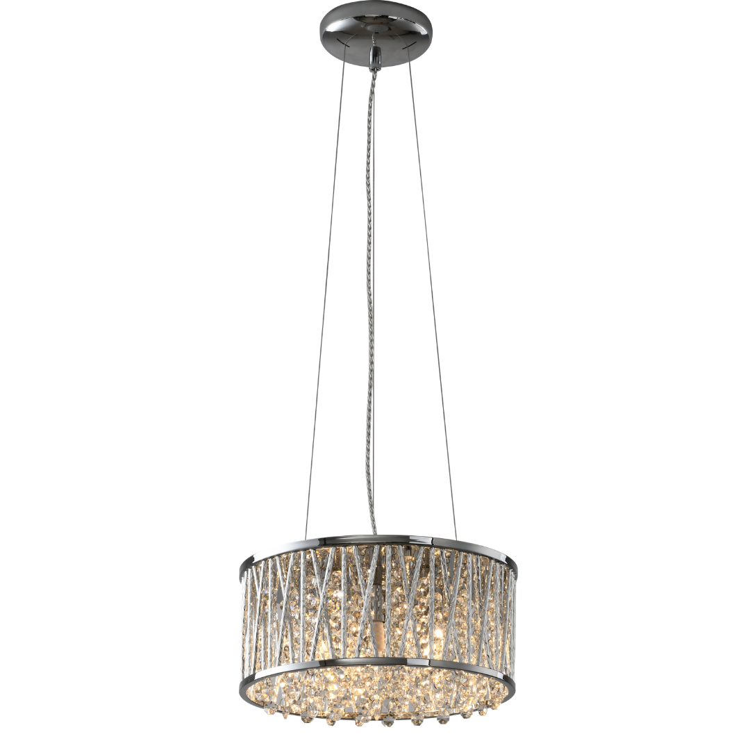 Luxury Crystal Drum pendant Light Design Chrome brand new factory sealed