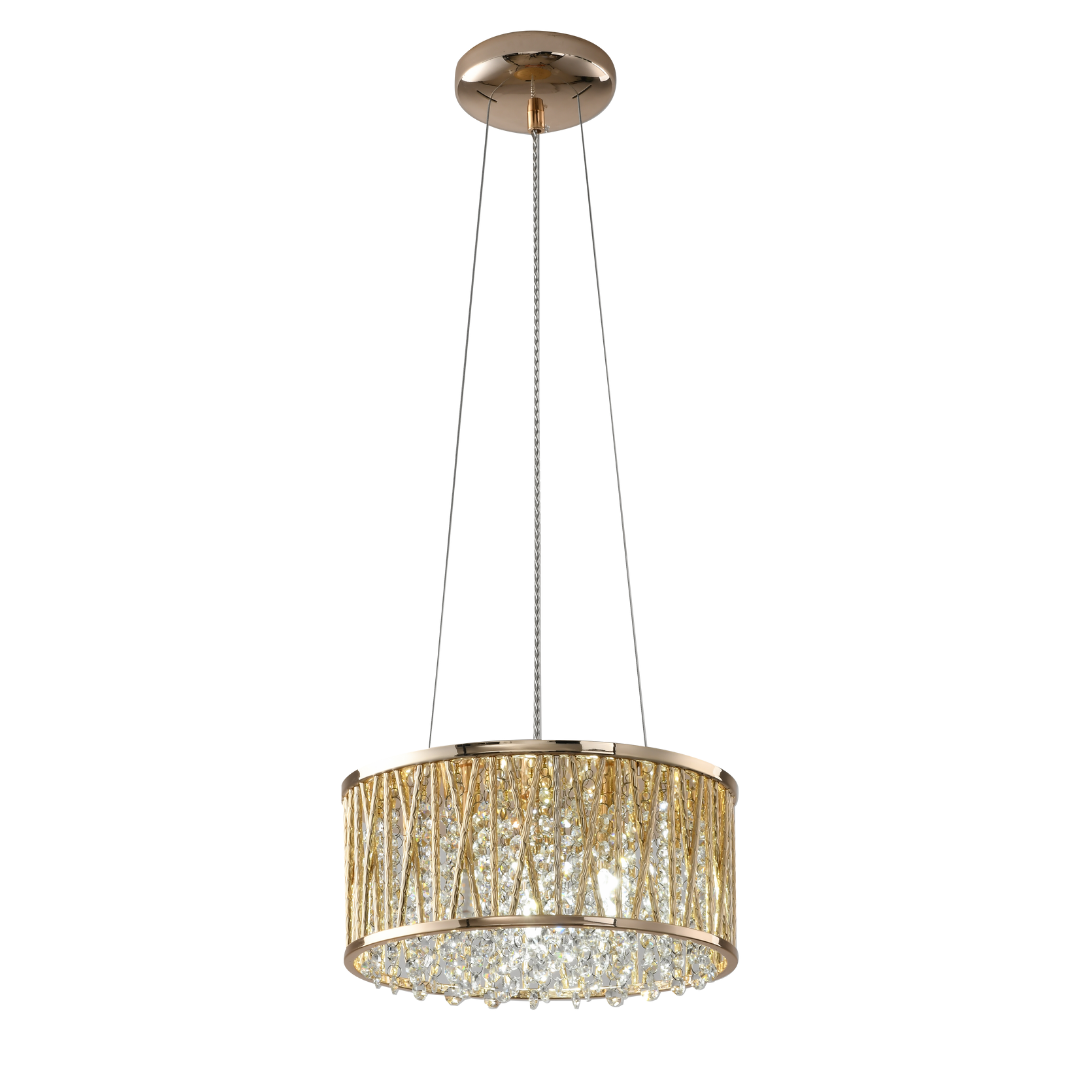 Emilia Design Crystal Drum pendant Light Gold RRP £195