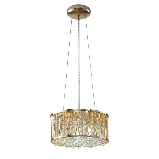 Emilia Design Crystal Drum pendant Light Gold RRP £195