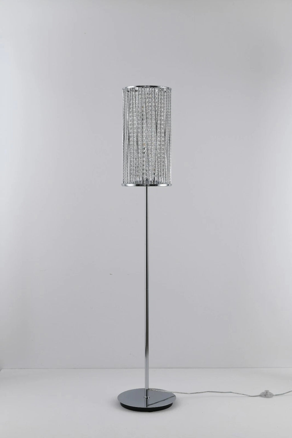 Luxury Crystal Drum Floor Lamp Design Chrome RRP £295.00