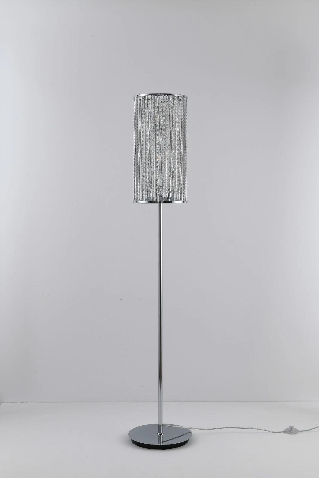 Luxury Crystal Drum Floor Lamp Design Chrome RRP £295.00