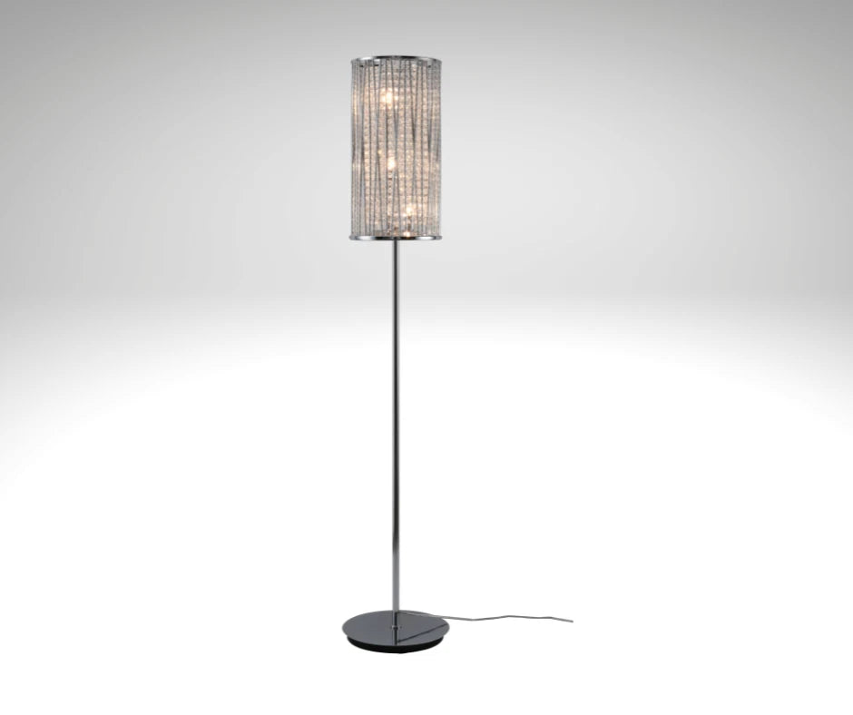 Luxury Crystal Drum Floor Lamp Design Chrome RRP £295.00