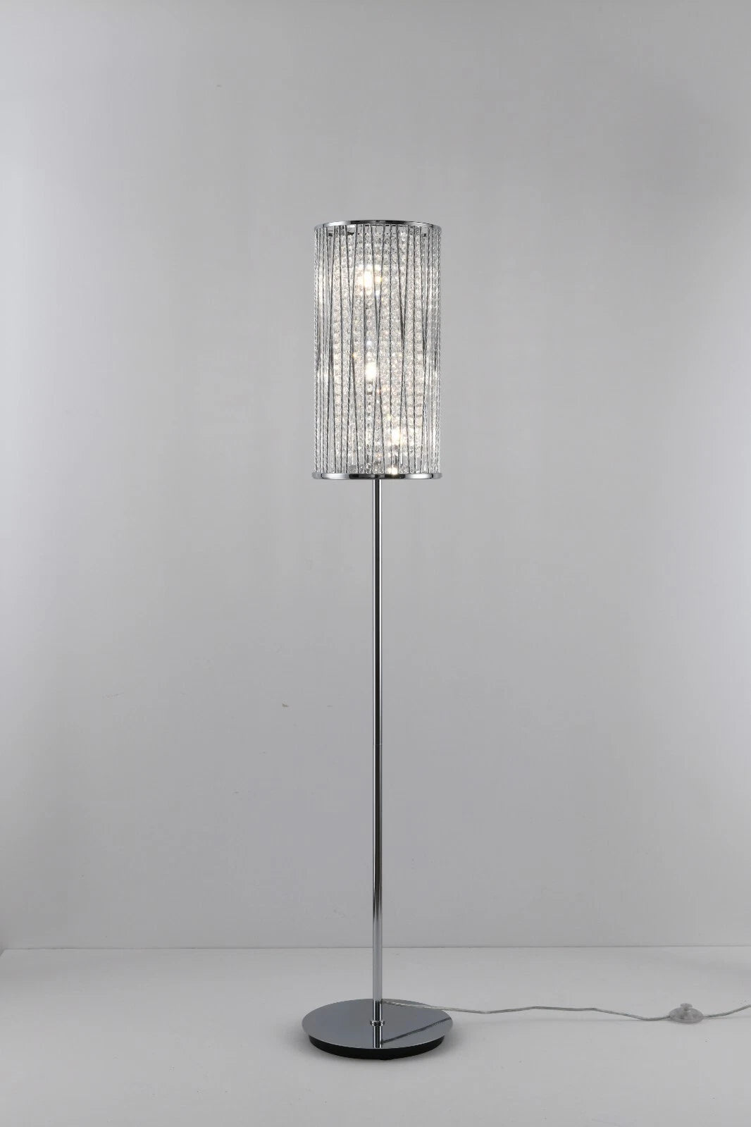 Luxury Crystal Drum Floor Lamp Design Chrome RRP £295.00