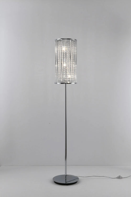 Luxury Crystal Drum Floor Lamp Design Chrome RRP £295.00