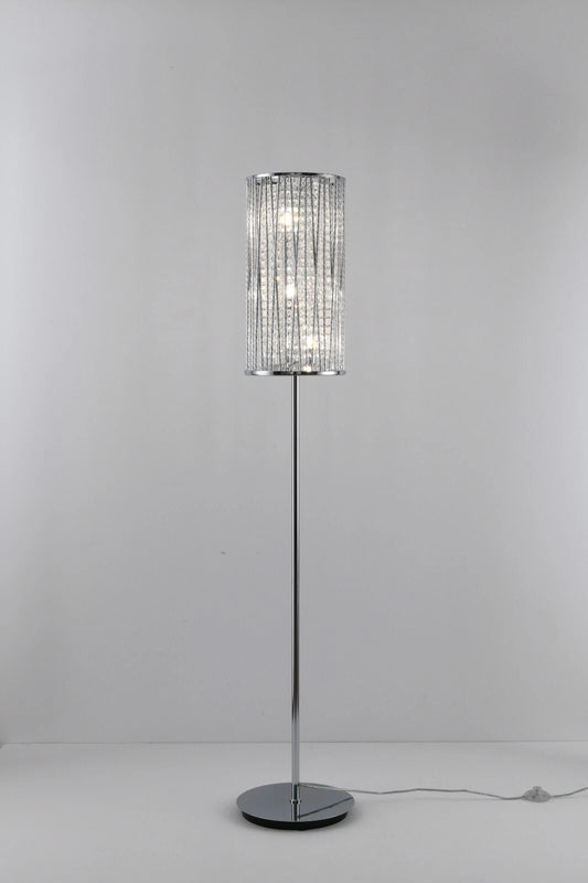 Luxury Crystal Drum Floor Lamp Design Chrome RRP £295.00