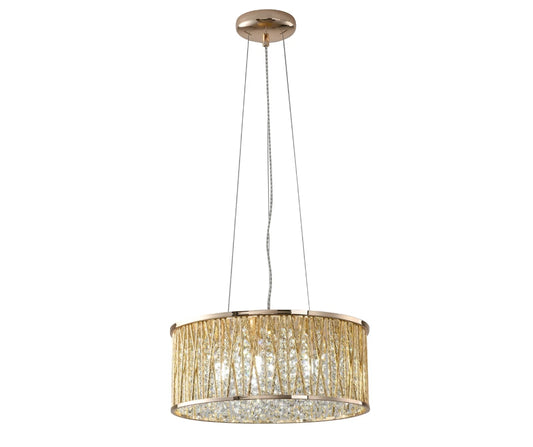 Luxury Design Large Crystal Drum pendant Light Gold RRP £295