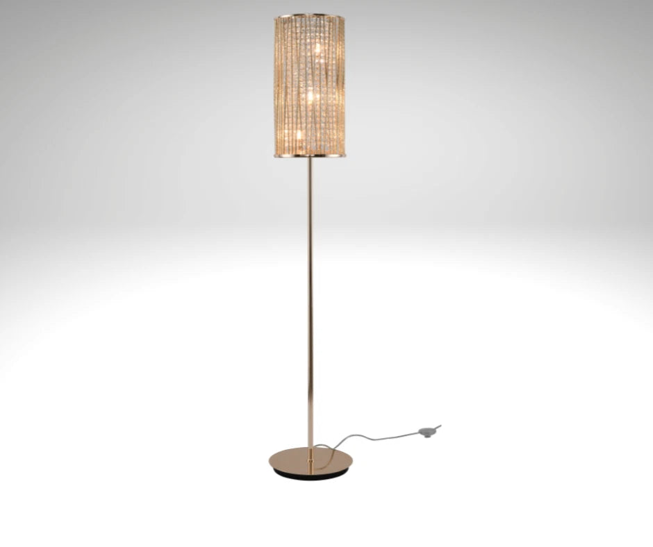 Luxury Crystal Drum Floor Lamp Design Gold RRP £295.00
