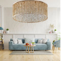 Luxury Large Crystal Drum Flush Ceiling Light 48 cm, Gold RRP £295