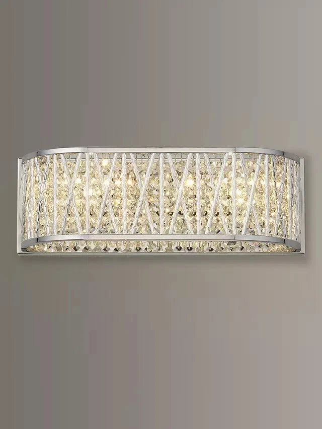 Luxury Crystal Drum Wall Light Chrome RRP £115.00