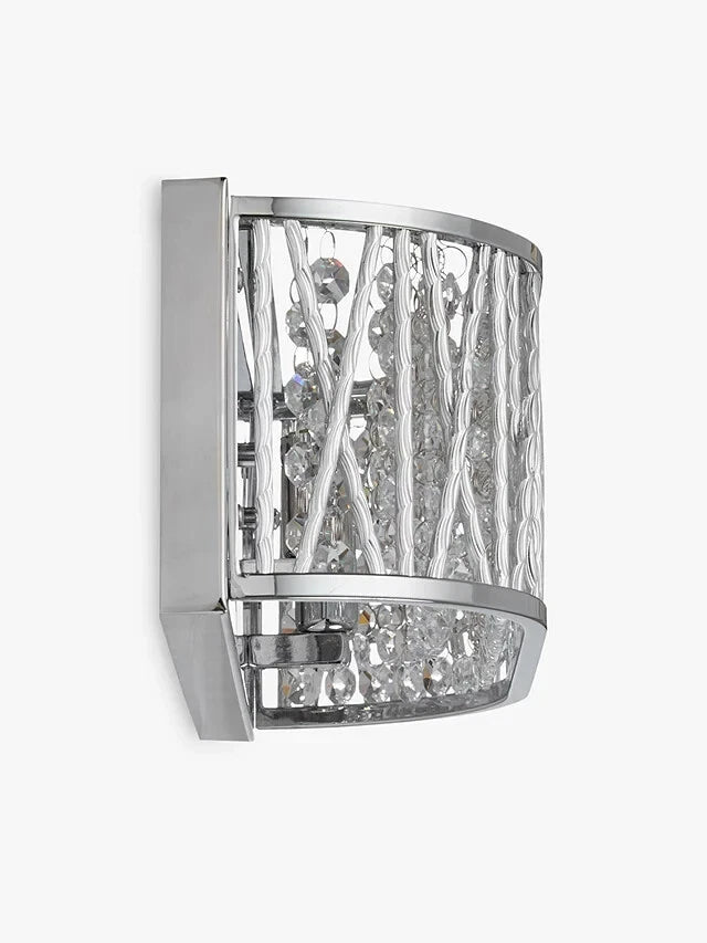 Luxury Crystal Drum Wall Light Chrome RRP £115.00
