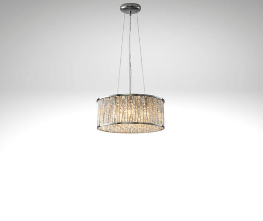 Luxury Design Large Crystal Drum pendant Light Chrome brand new 400 mm RRP £275